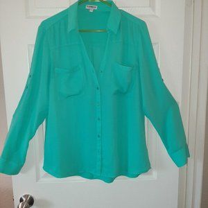 Ladies Turquoise Blouse Size L